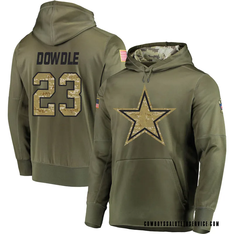 Rico Dowdle Dallas Cowboys Men's Legend Olive Salute to Service T-Shirt