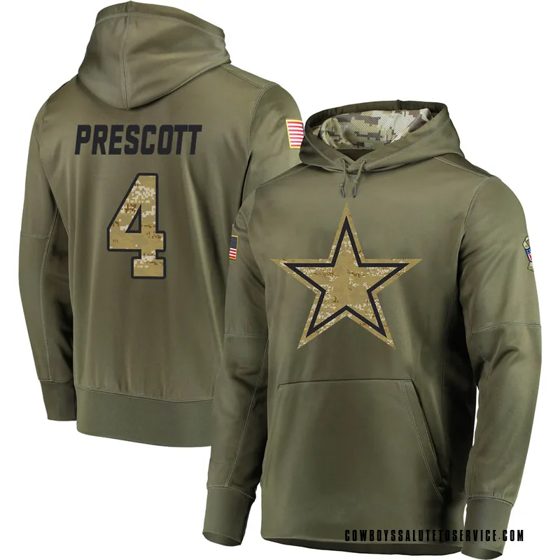 Dak Prescott Dallas Cowboys Men's Legend Olive Salute to Service T-Shirt