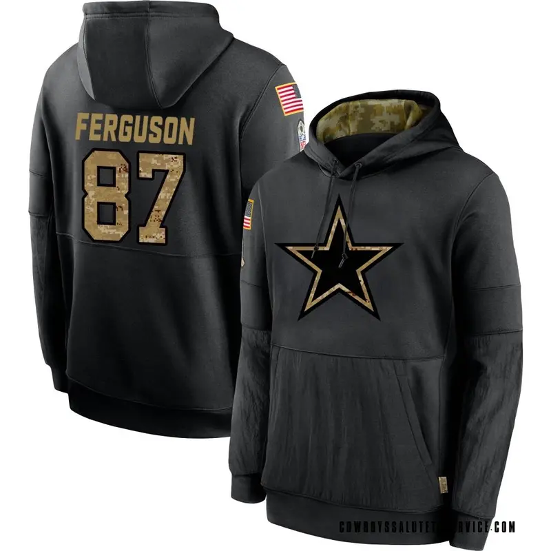 Jake Ferguson Dallas Cowboys Men's Legend Olive Salute to Service Sideline  Long Sleeve T-Shirt